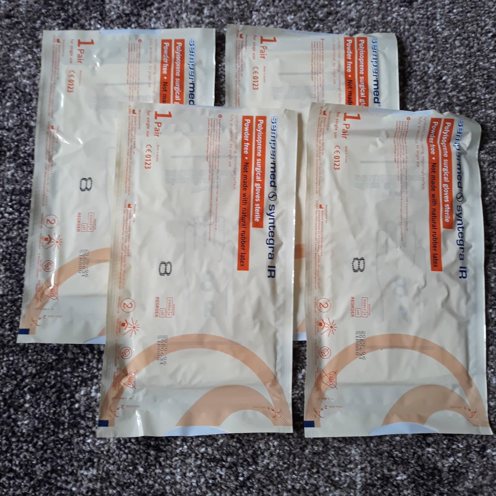 Sempermed Syntegra IR Surgical Gloves, Size 8, 4 pair, 8 mil