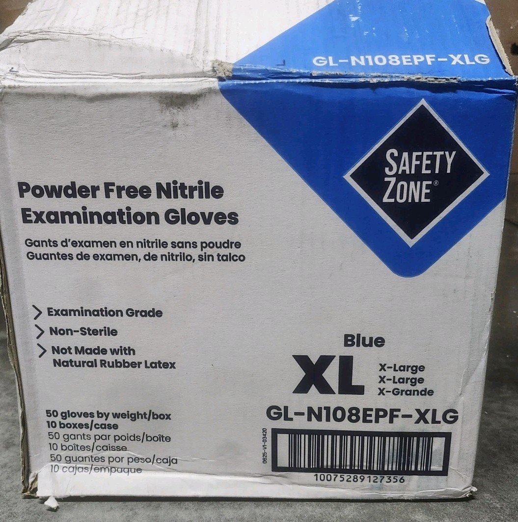 Safety Zone Exam Gloves XL 12″ 8MIL Extended Cuff Nitrile Powder free 500/Case