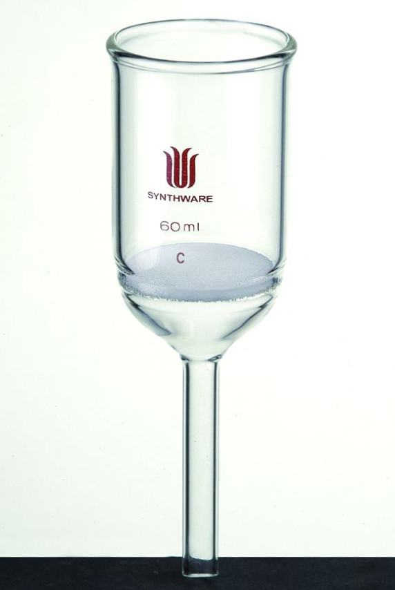 Synthware F604060M, Filter Funnel, Buchner 60mL, Medium Frit, 40mm Disc – NEW