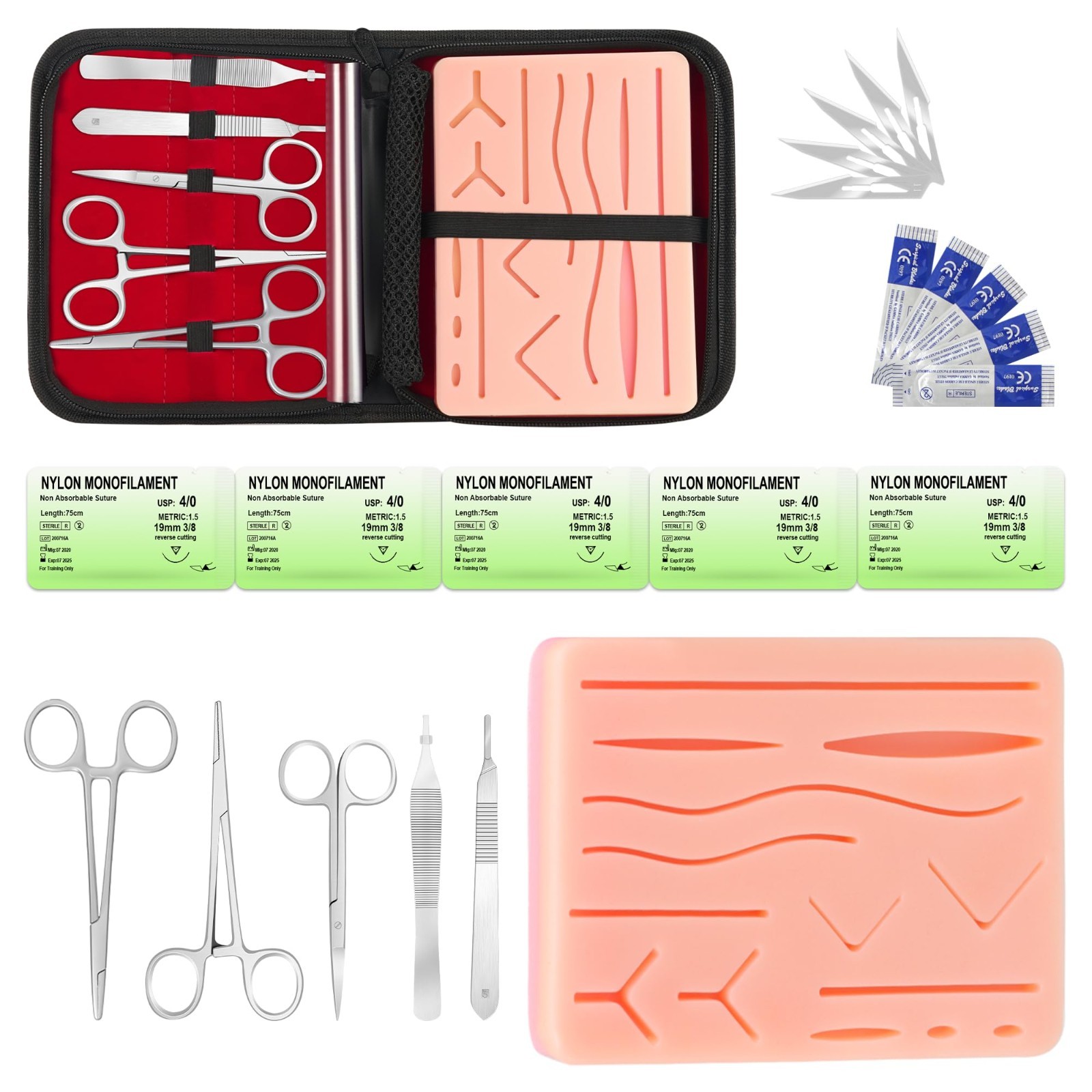 Suture Practice Kit – Silicone Suturing Pad & Wound Closure Trainer for Nursing,