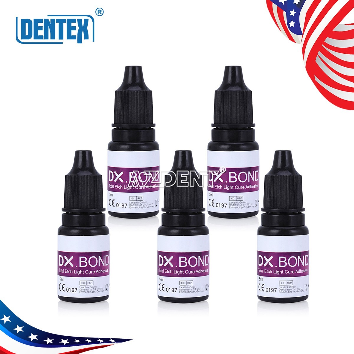 DENTEX Dental Light Cure Dentin Enamel Bonding Resin Adhesive One Step 5 ML/PCS