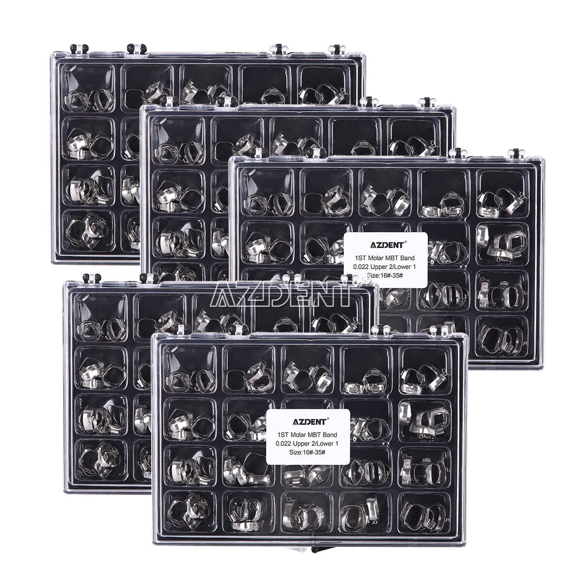 AZDENT Bandas de ortodoncia dental Tubo bucal Primer molar MBT 022 «16#-35#