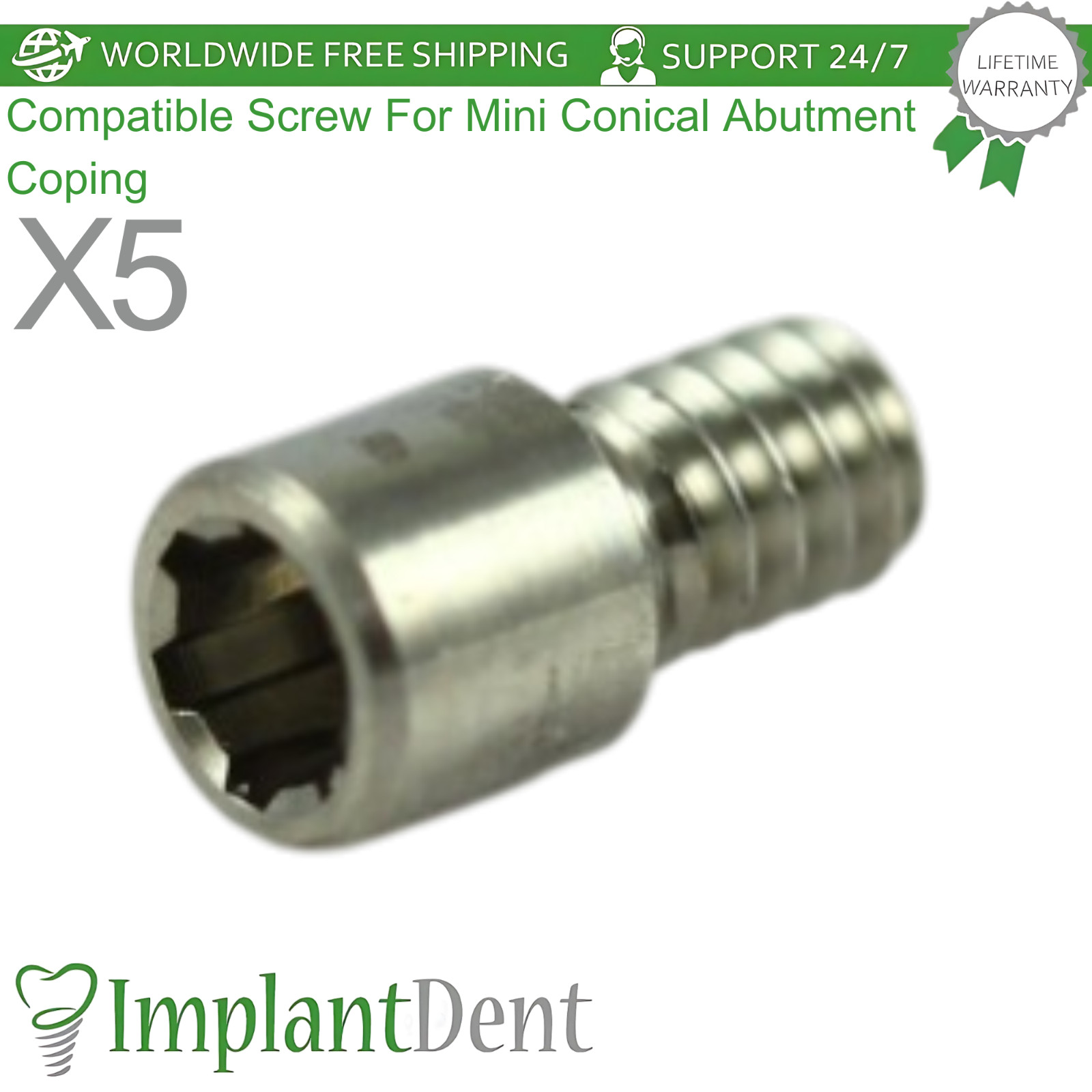 X5 Ne0dent GM Compatible Dental Screw Ø1.9mm For Mini Conical Prosthetic Coping