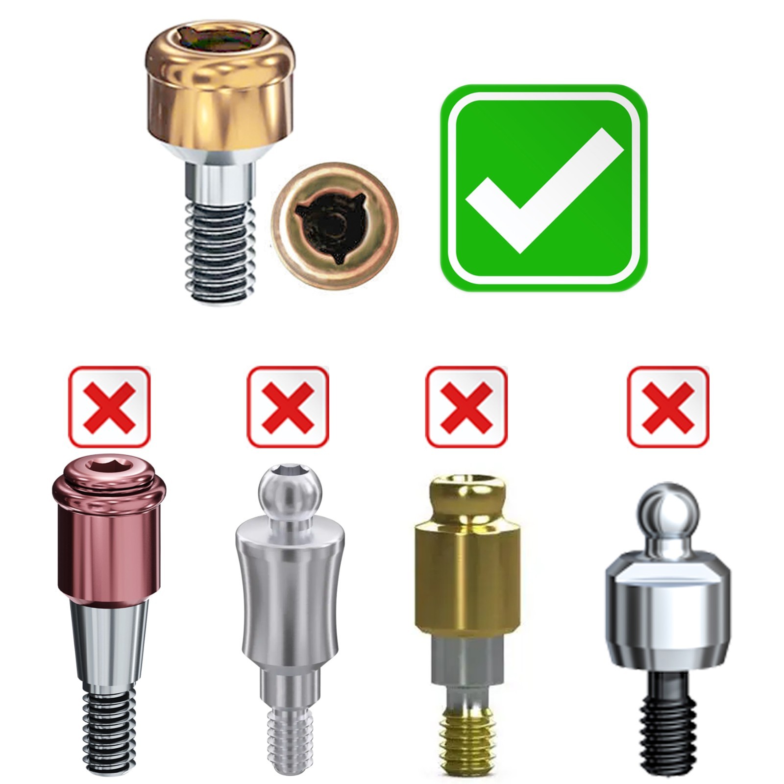 US Implant Universal Dental Retention Caps Insertion Extraction Remove Core Tool