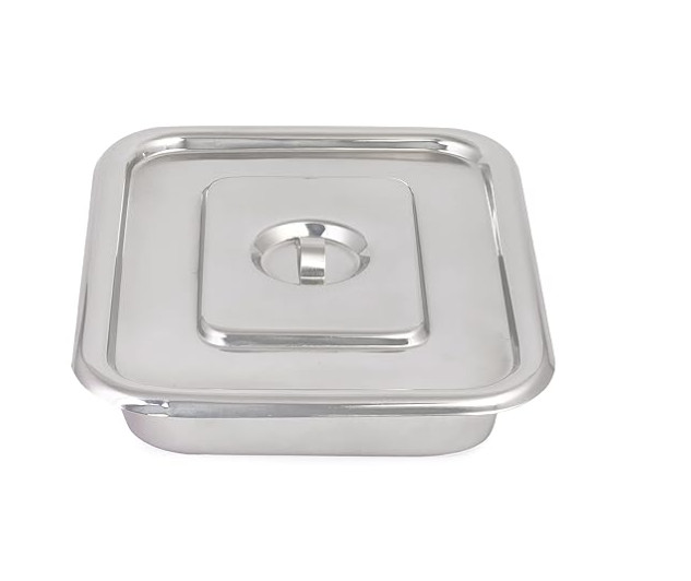 8×6» Surgical Instrument Tray Pack of 3 Selum Steel With Cover For Medical Use