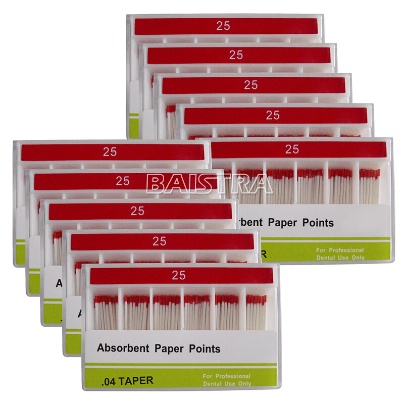 100pcs Dental Absorbent Paper Points 0.04 Taper 25# New For Root Endodontics