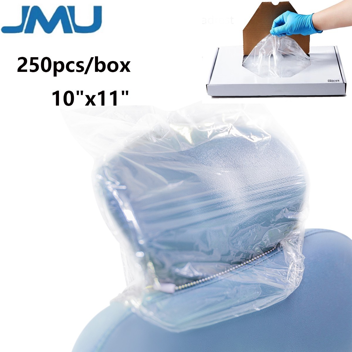 250pcs JMU Dental Plastic Headrest Cover 10″x11″ Disposable Chair Head Sleeves