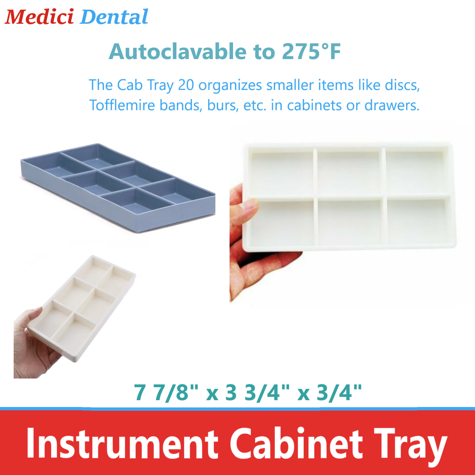 Dental Instruments Tray For Sterilization & Organization of Dental Strips, Discs