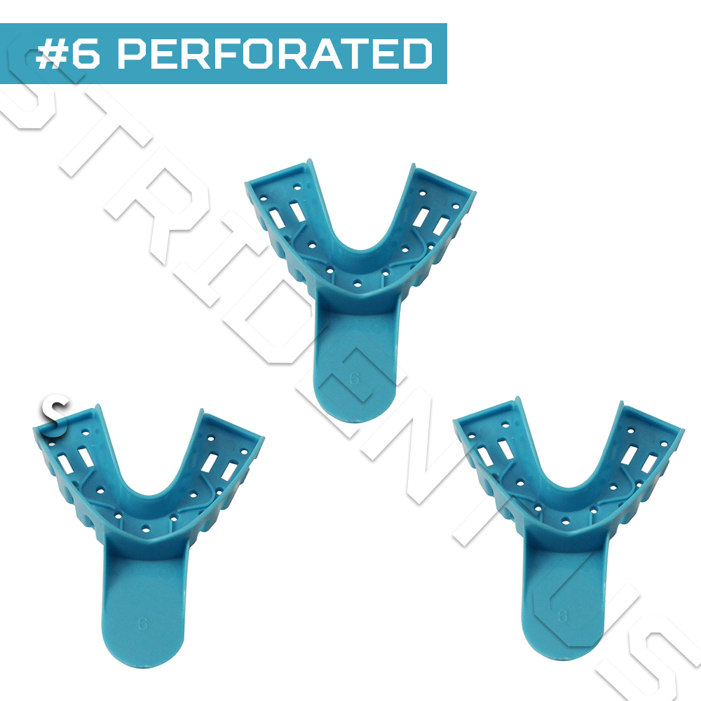 Dental Impression Tray Perforated Autoclavable #6 Small Lower (12 pc) disposable