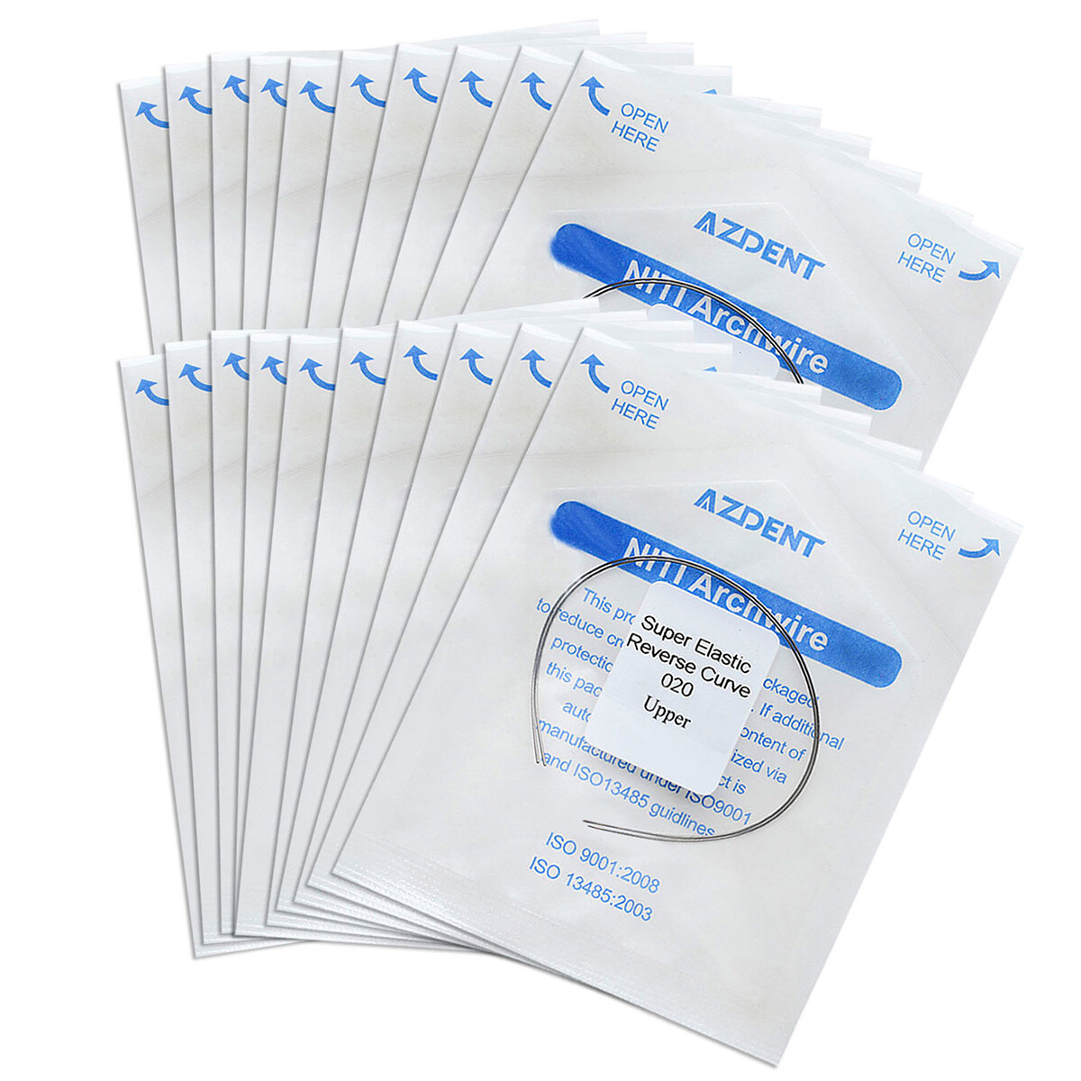 AZDENT Dental Orthodontic Niti Reverse Curve Round Arch Wires 2PCS/Pack