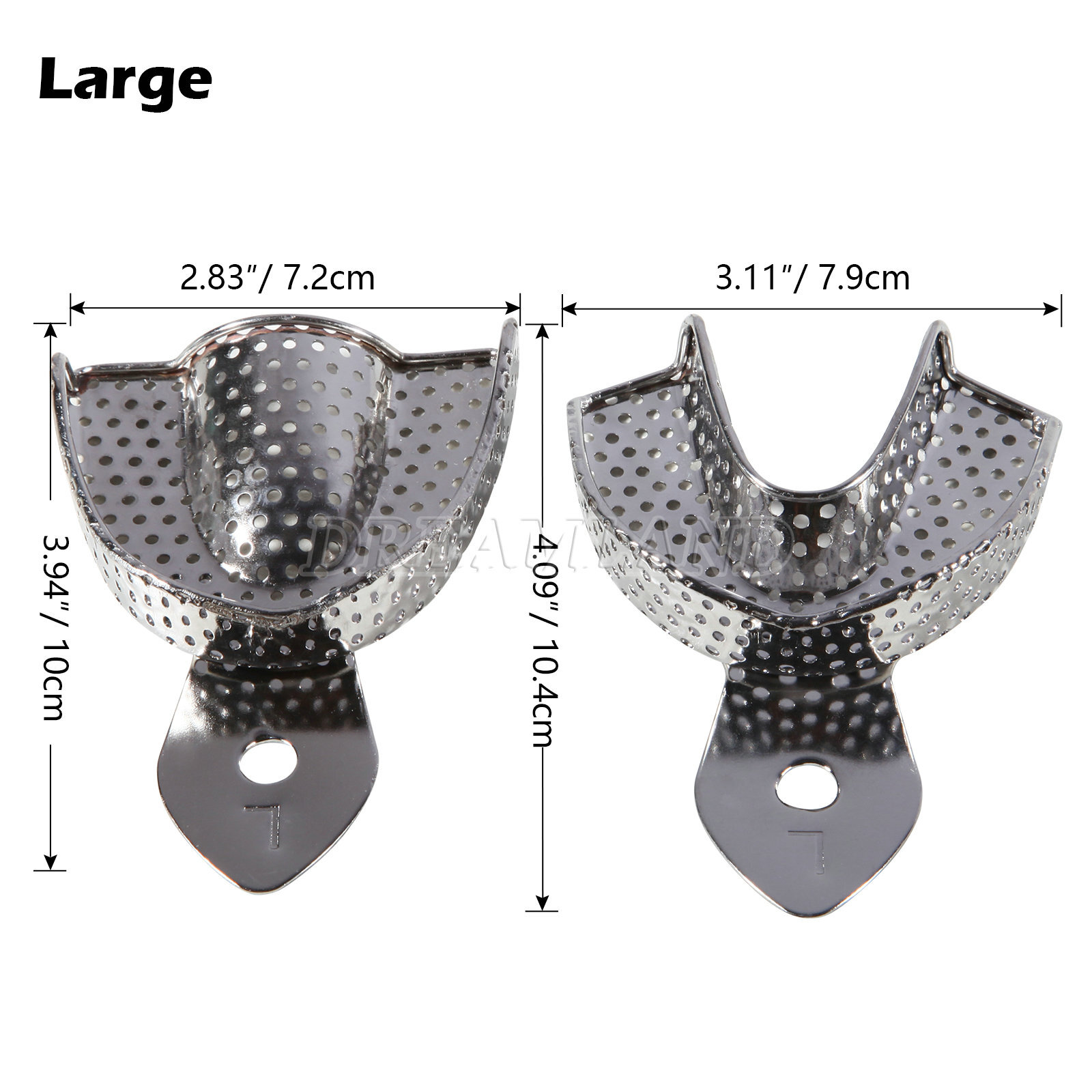 6 Pcs Perforated Metal Dental Impression Trays Set Edentulous Instruments