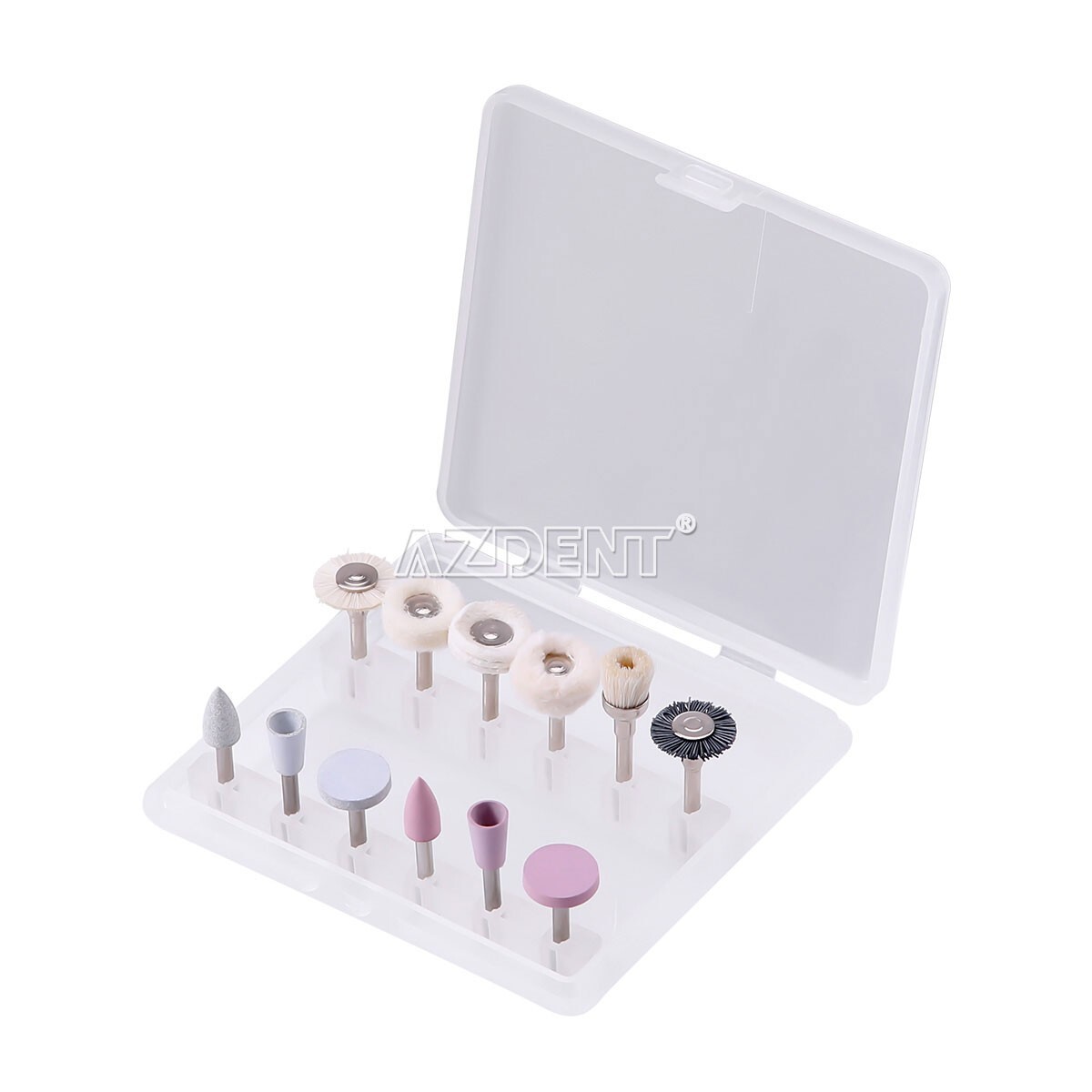 Dental RA Burs Kit, Composite Polishing Burs & Brushes for Low Speed Handpiece