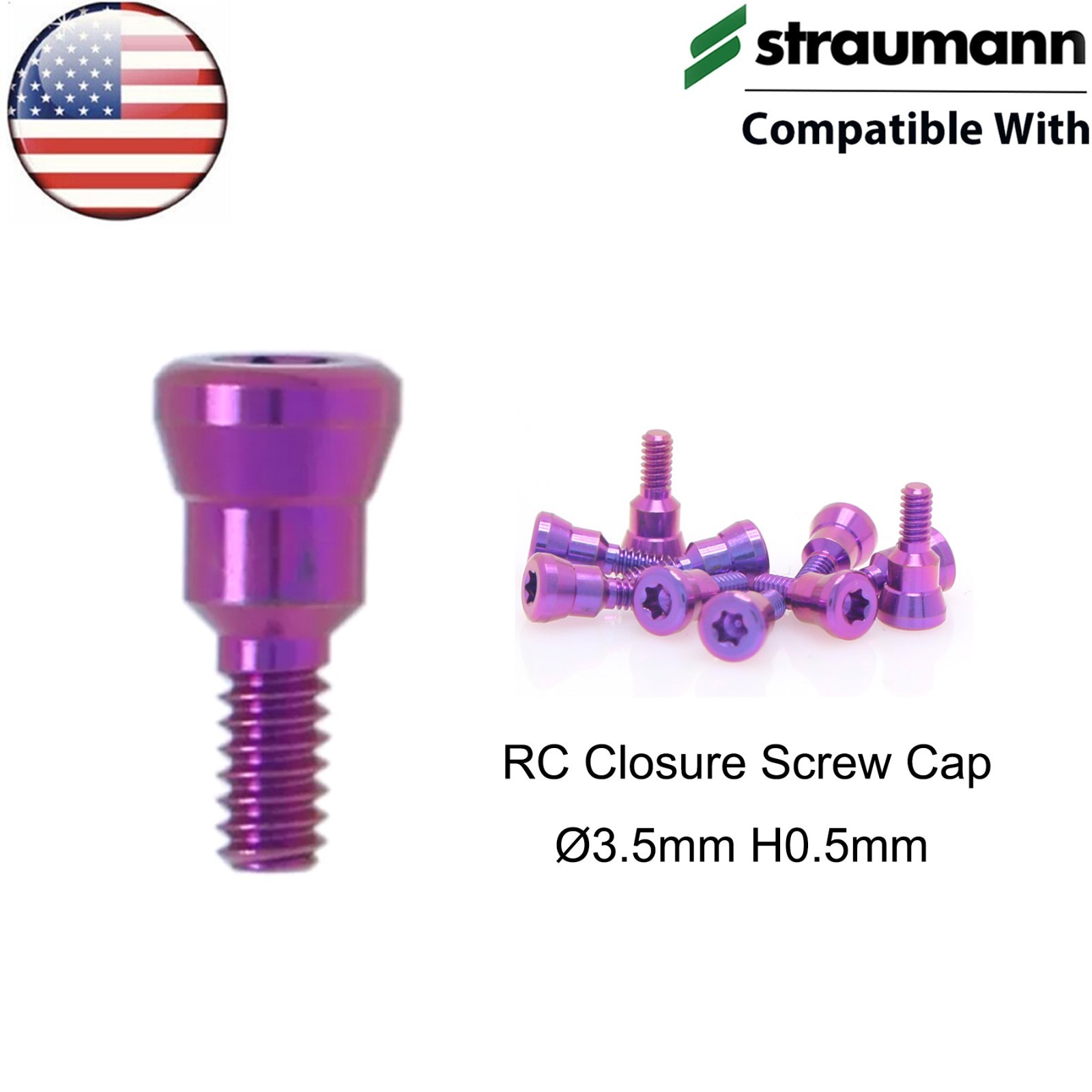 US Dental Healing Cap Screw Compatible with Straumann NC/RC CrossFit Implant Sys