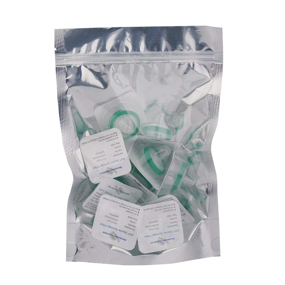 10Pcs Sterile PES Membrane Syringe Filter 33mm 0.22 Micron Chemistry Hydrophilic