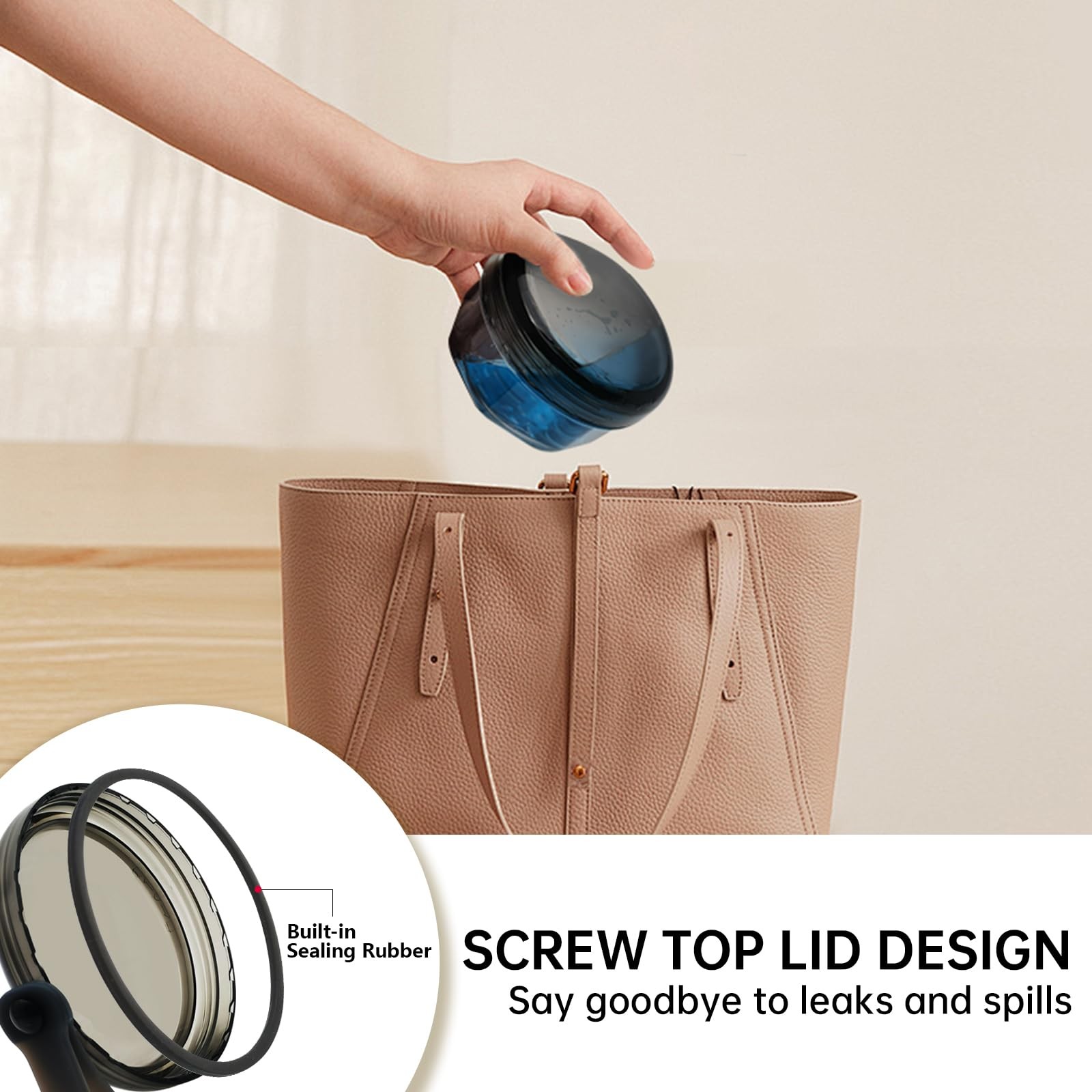 Leak Proof Denture Cups for Soaking Dentures with Strainer Transparent Black