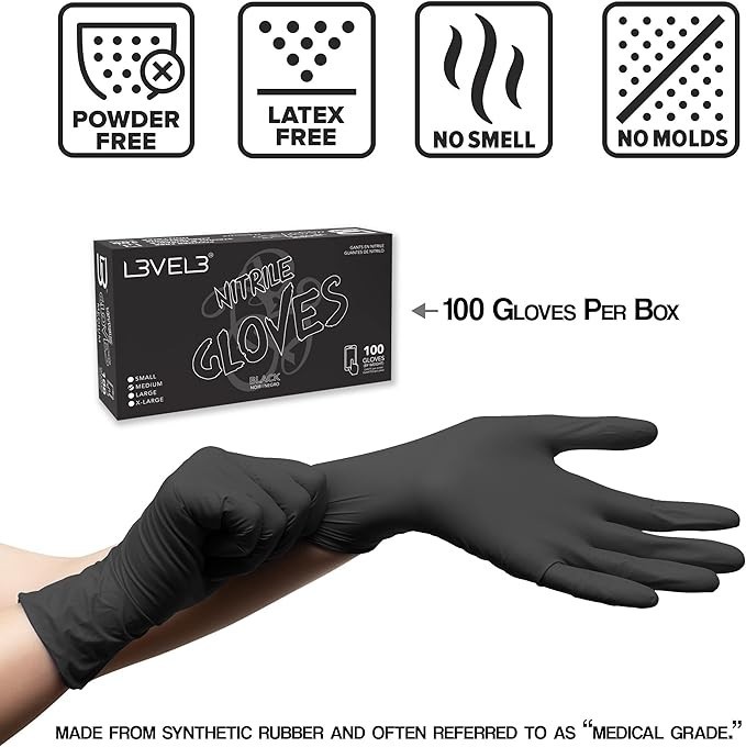 Level 3 Nitrile Gloves Professional Heavy Duty Disposable Gloves Latex Free