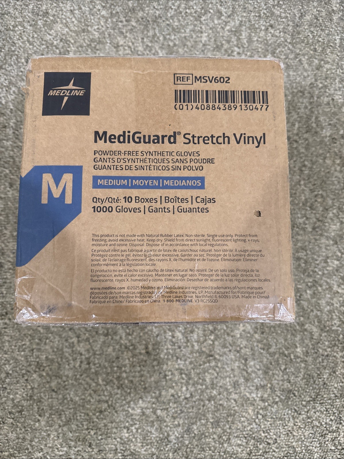 Lot Of 10 Boxes 1000 Gloves MediGaurd MSV602 Medium Gloves