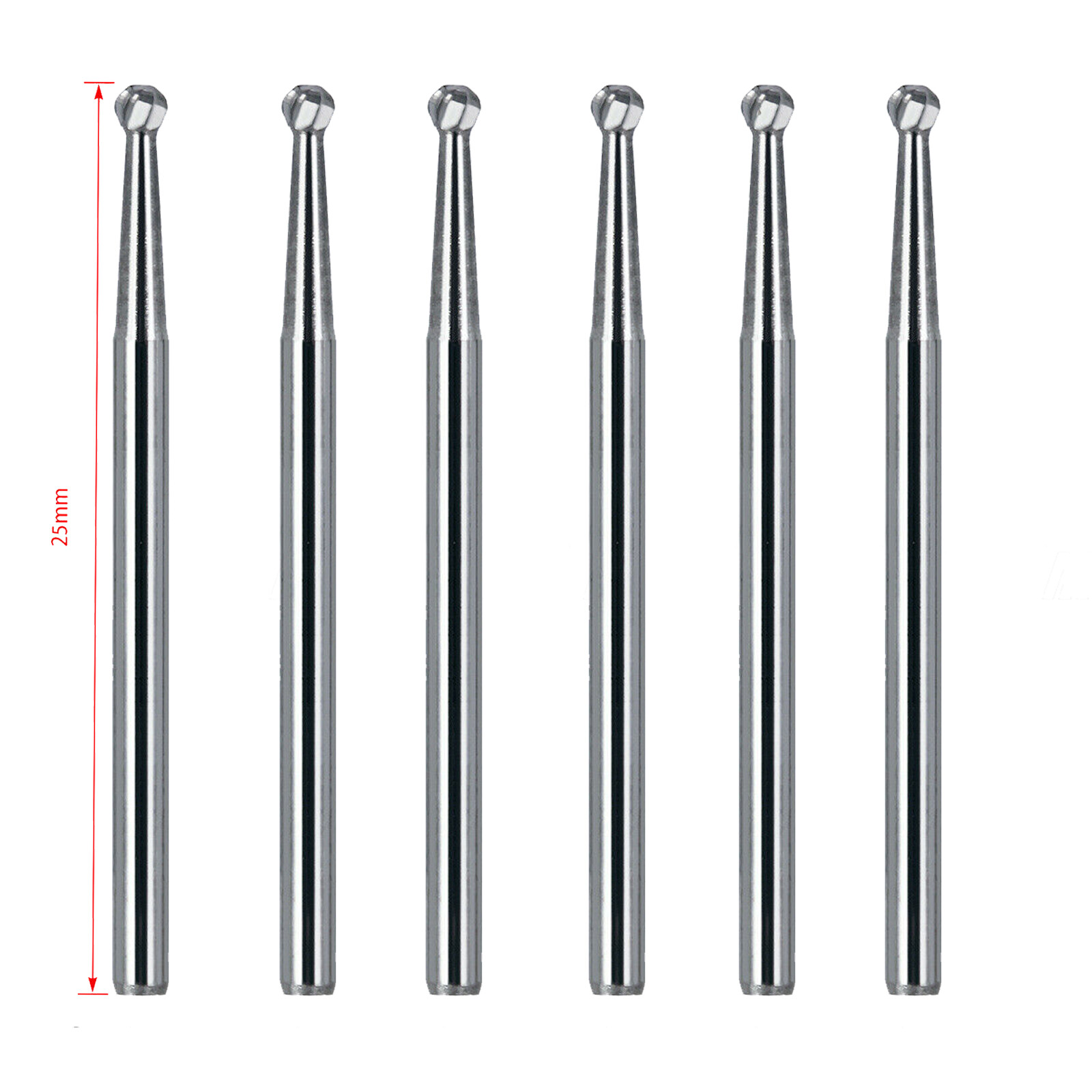 6pcs Dental Surgical Tungsten Carbide Burs Round Type 25mm FGXL 4 25mm POPDENT