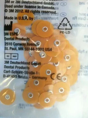 3M Sof-Lex soflex Discs Pack of 30 Orange Series 2382F Fine 1/2″ 12.7 mm Dental