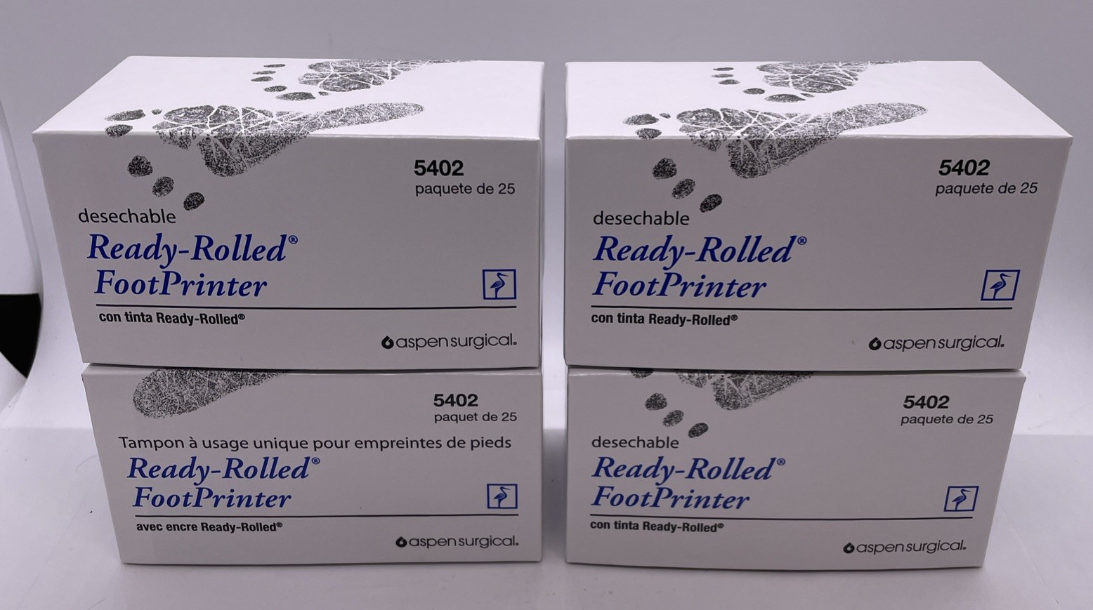 Aspen Surgical 5402 Ready-Rolled Footprinter – 4 Packs Of 25 (100 Total)
