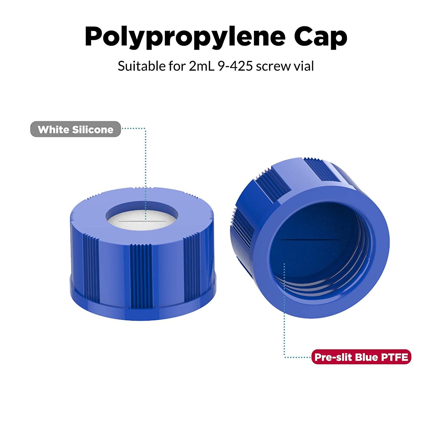 2ml Clear 9-425 Autosampler Borosilicate Glass Vial Screw Caps for HPLC/GC