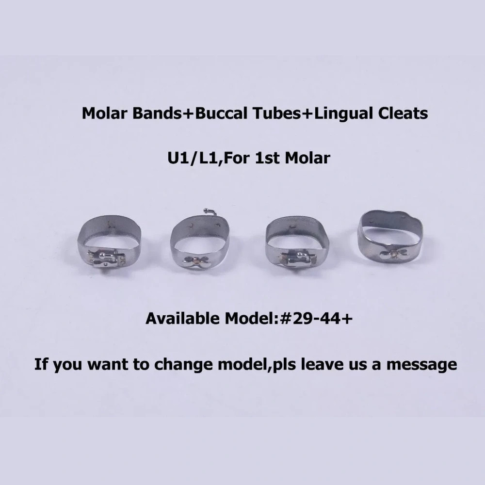 Dental Orthodontic 1st Plain Molar Bands Buccal Tubes Cleats Roth 022 #29-44+