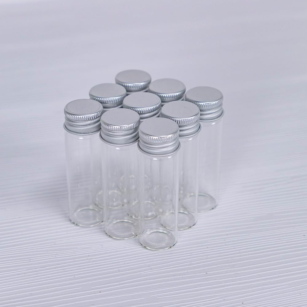 6 Pcs 5Ml Glass Vials Small Bottles with Aluminum Screw Caps, Mini Glass Vials,
