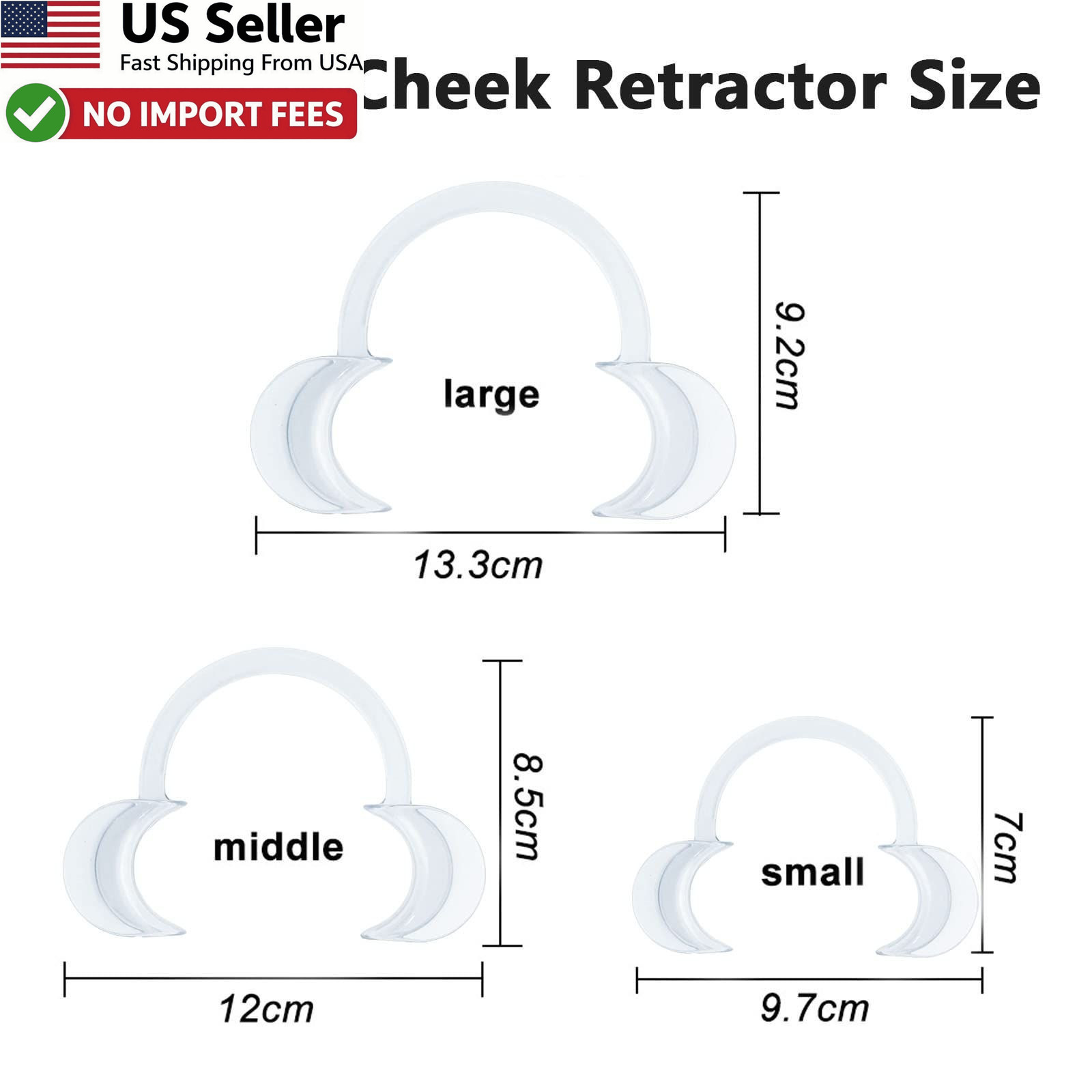 10Pcs C-Shape Cheek Retractor Mouth Opener for Teeth Whitening White M FROM USA