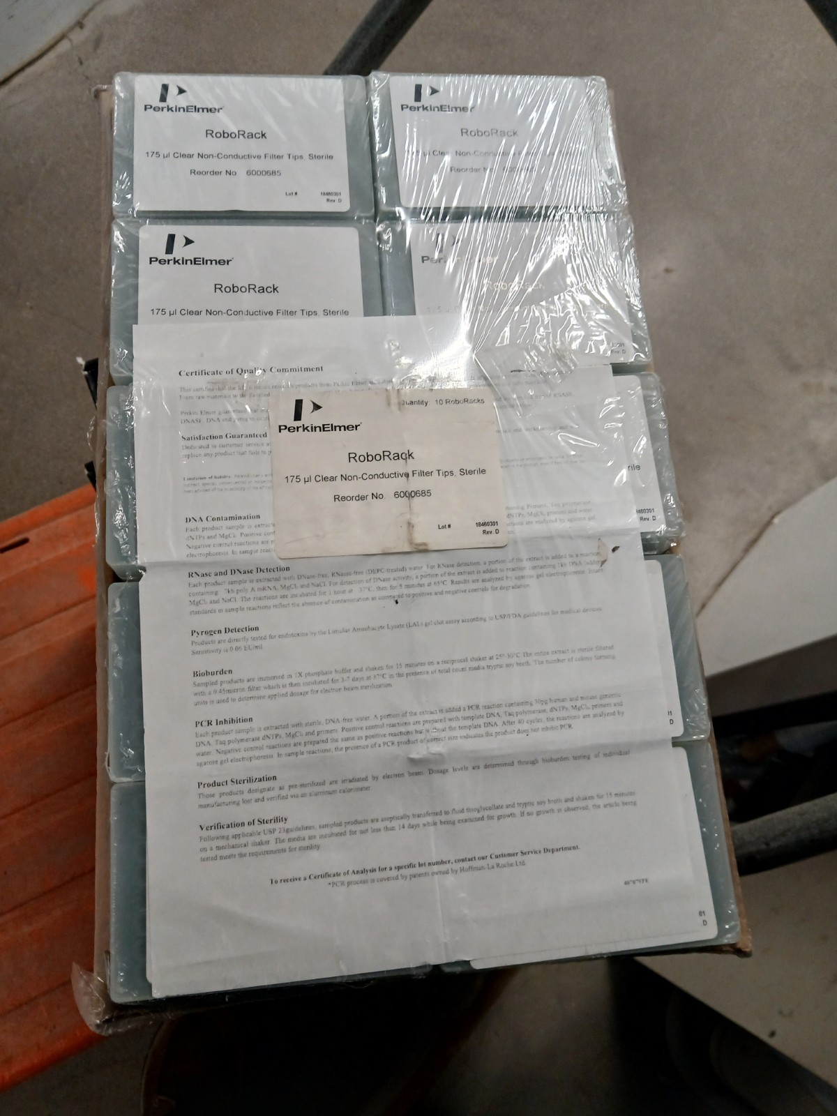 PERKIN ELMER 175uL RoboRack Clear Non-Conductive Filter Pipet Tips Sterile
