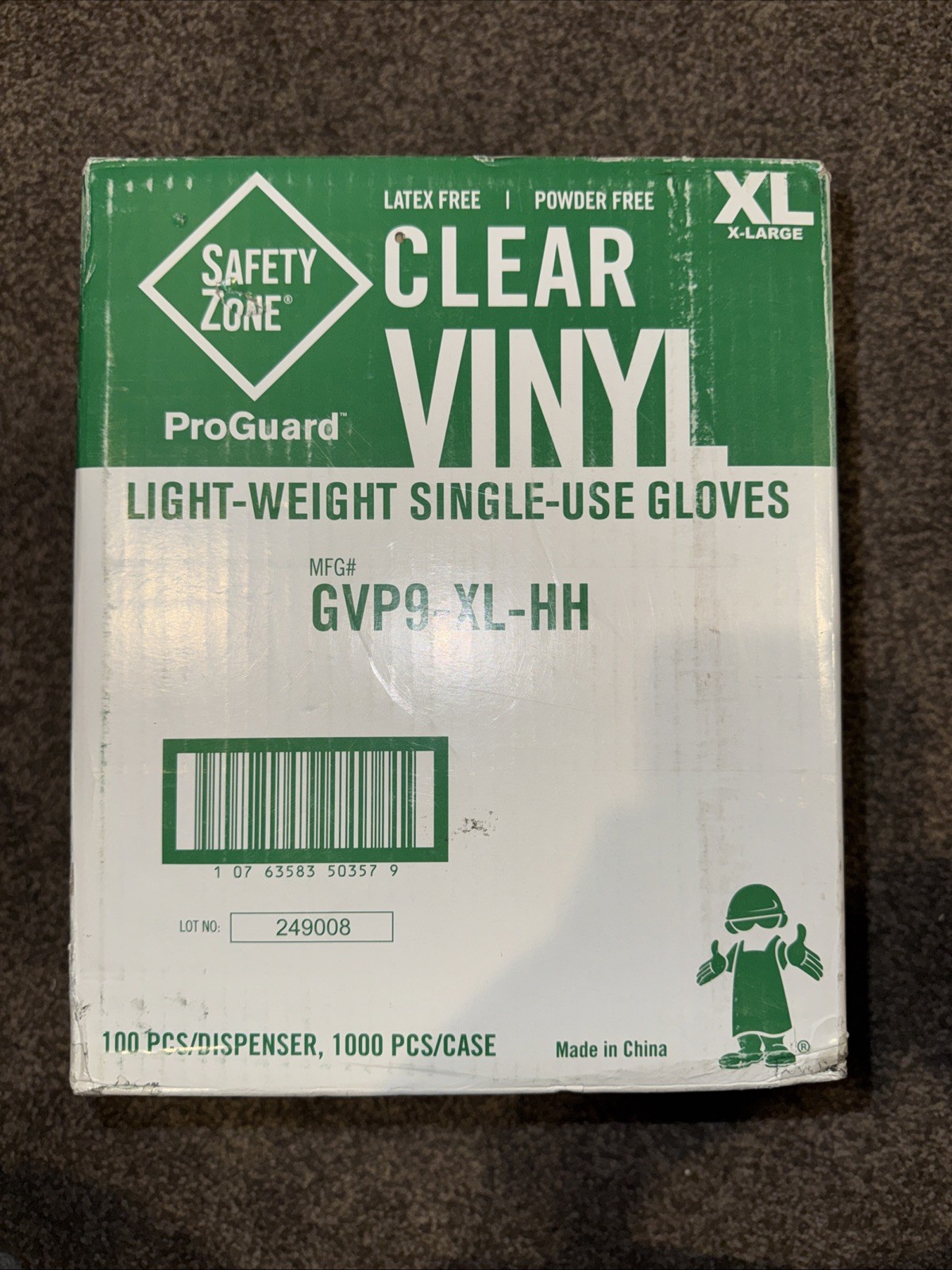 1000x ProGuard Disposable Clear Powder-Free Vinyl Gloves Durable X-Large XL