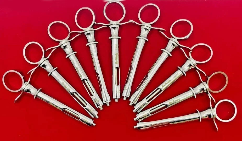 LOT of 10Pcs Hu-Friedy Syringe Anesthetic Aspirating CW Style SYRCW 1.8ML