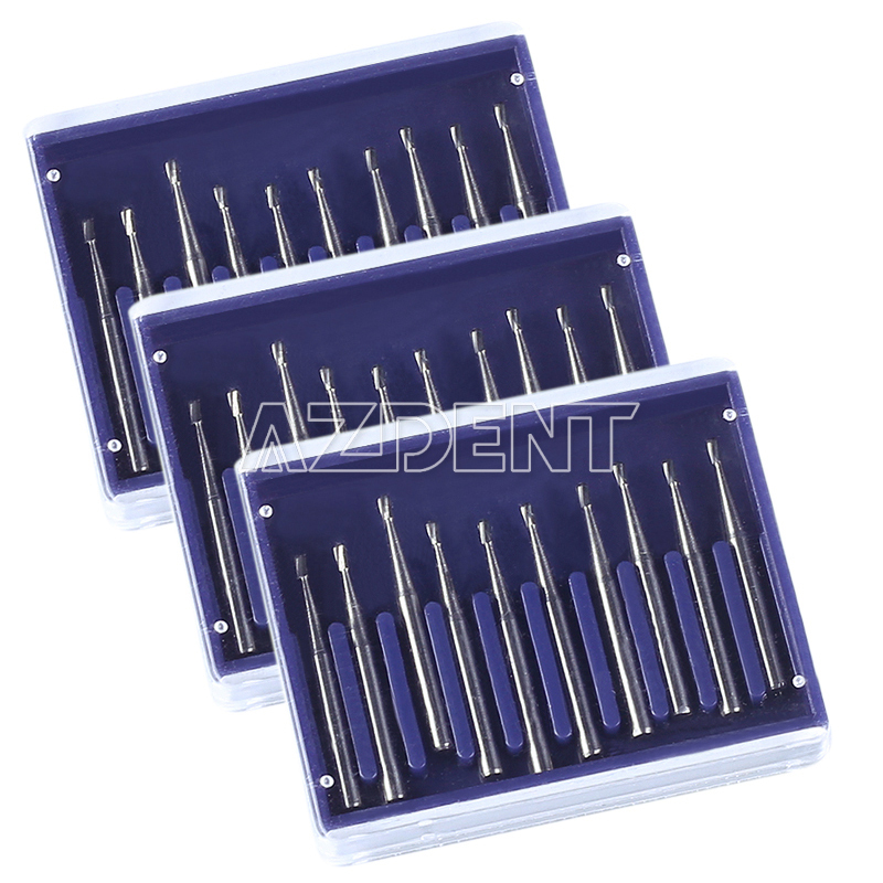 Dental Burs Tungsten Steel Carbide FG Burs Fit High Speed Handpiece 10Pcs/Kit