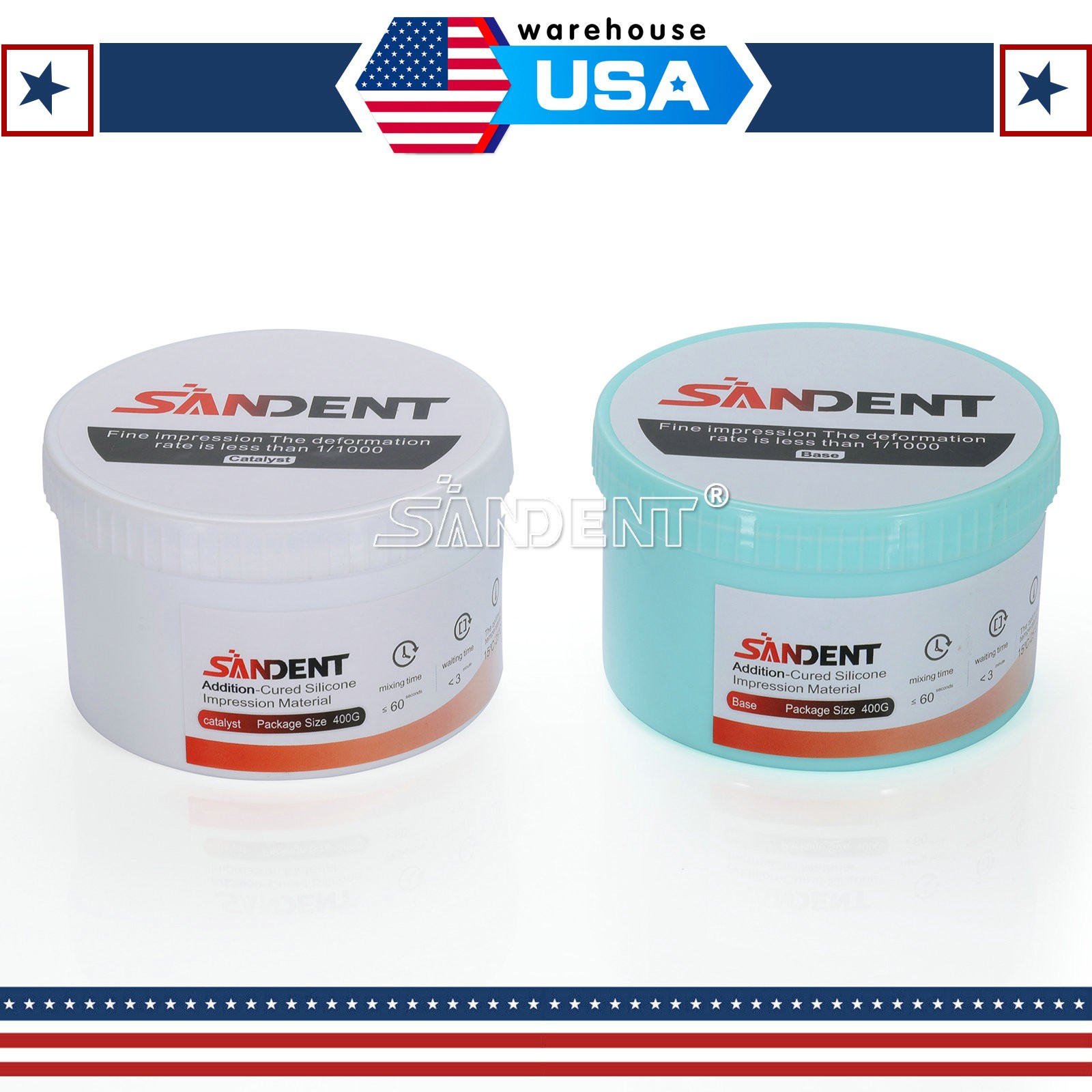 VPS Putty Fast Set, 400g Base & Catalyst, Regular Set PVS Impression USA