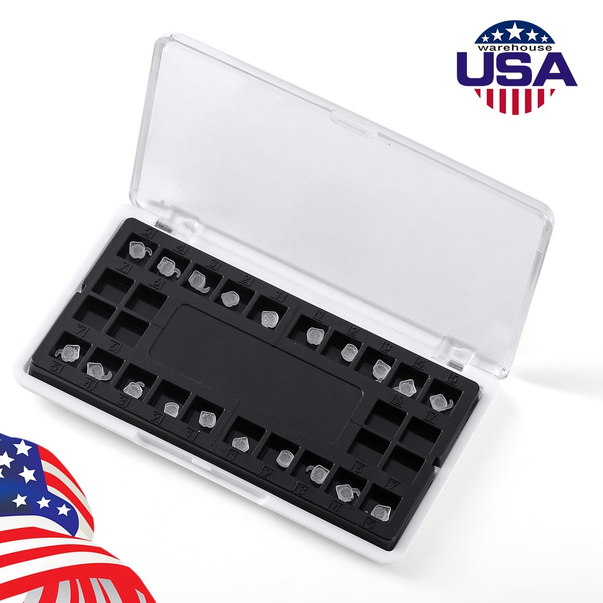 AZDENT Dental Orthodontic Ceramic Brackets Braces Roth/MBT 0.022 Hooks 345