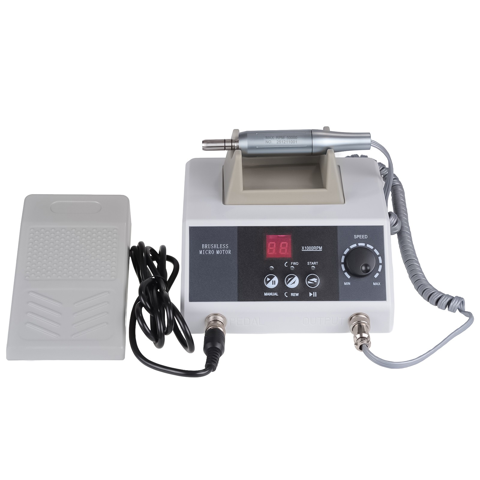 50K RPM Dental Brushless Electric Micromotor Polisher Unit with E-type Handpiece