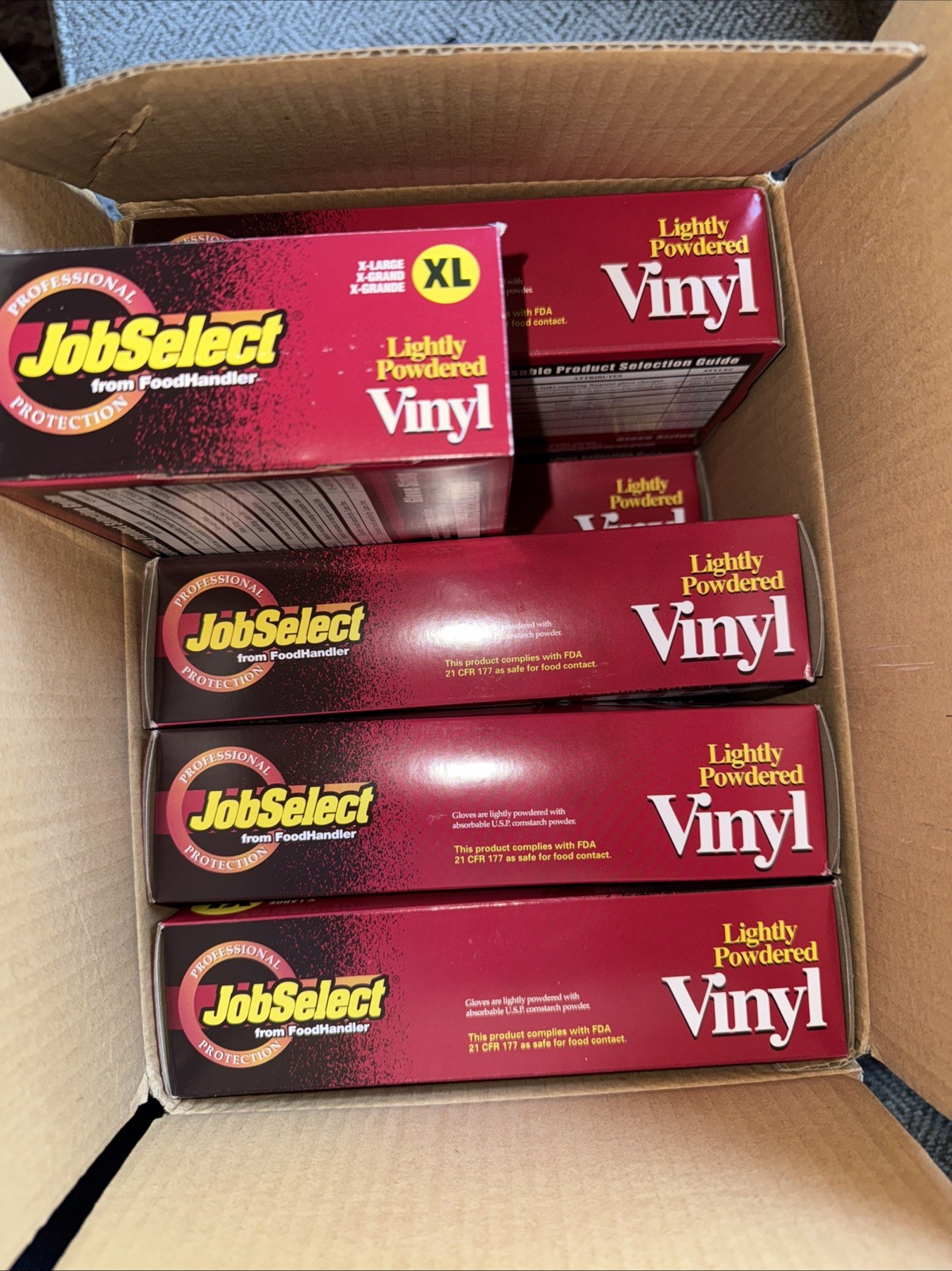 Vinyl Gloves Job Select XL Lightly Powered Food Handler Grade Case of 1000