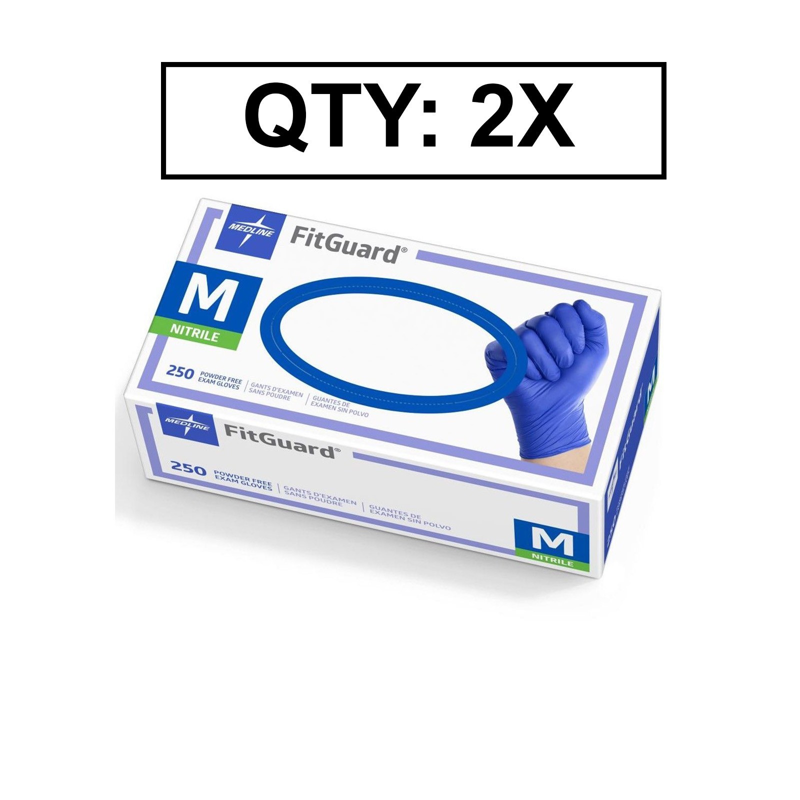*DIRECT* Medline FitGuard Nitrile Exam Gloves, MEDIUM Count – 250 QTY 2 BOX