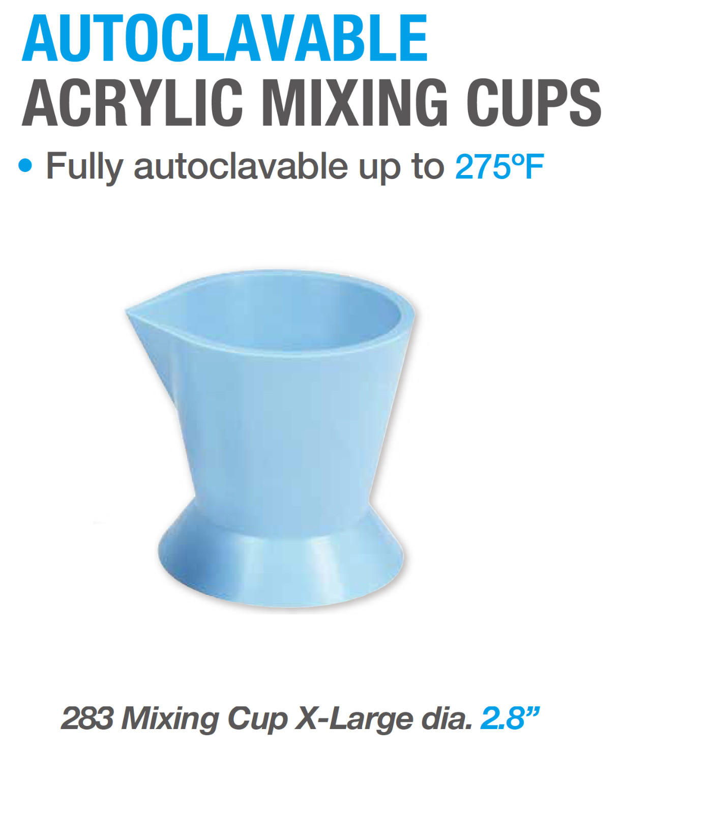 Dental Autoclavable Mixing Cups X-Large 1’s