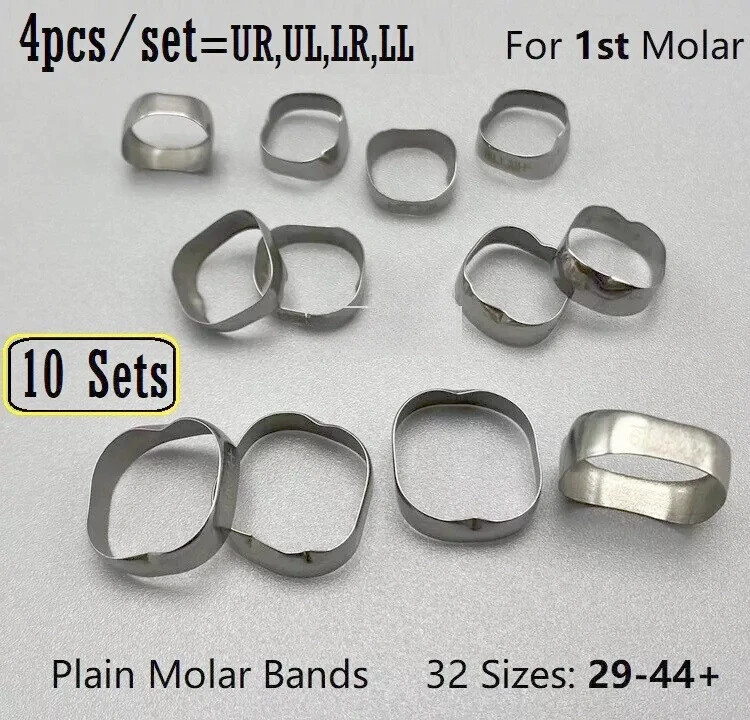 Dental Ortho 1st Plain Molar Bands #29-44+ Buccal Tubes Cleats Roth 018/022
