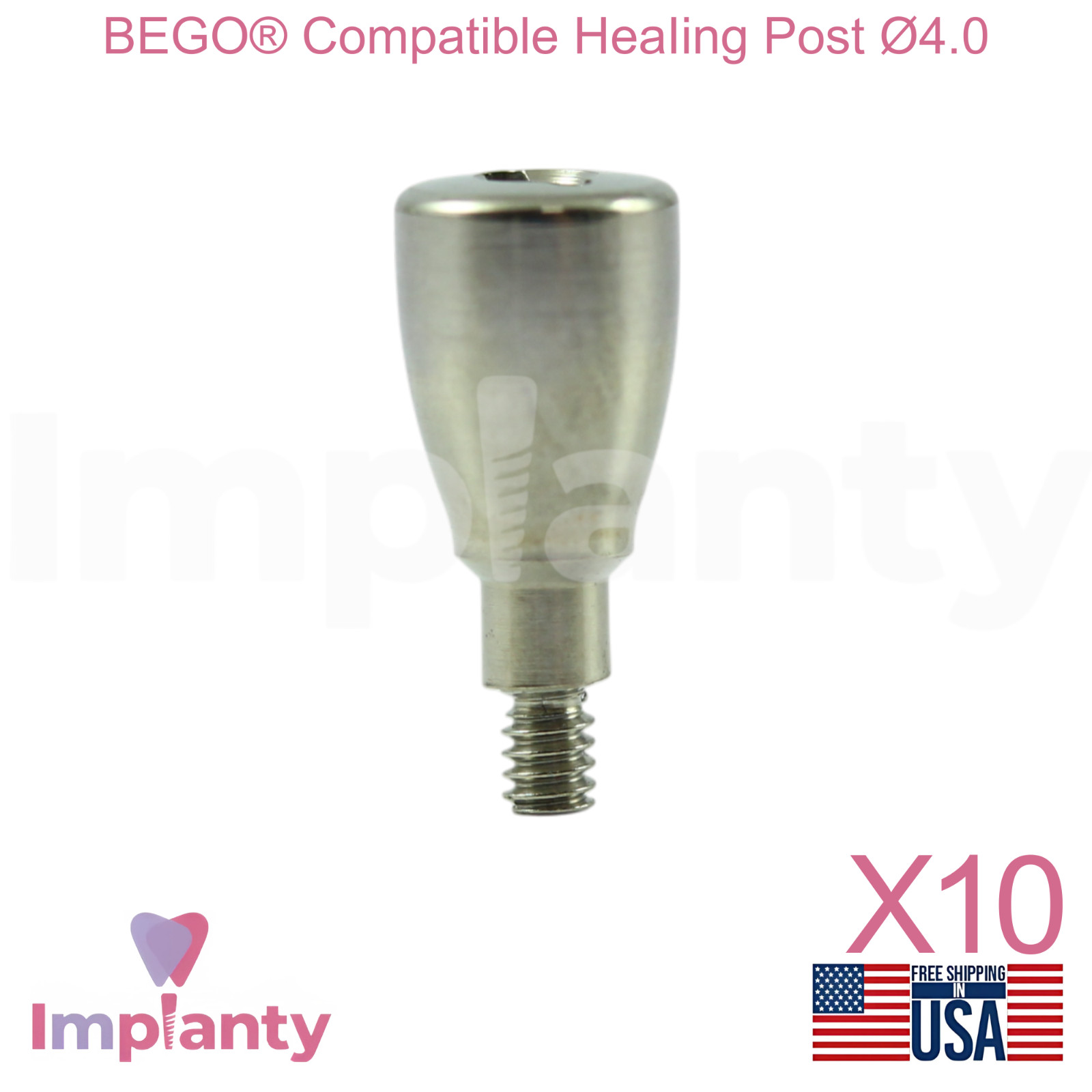 10x BEGO® Compatible Dental HeaIing Post Prosthetic Ø4.0 Fixture Ø3.0mm 57768