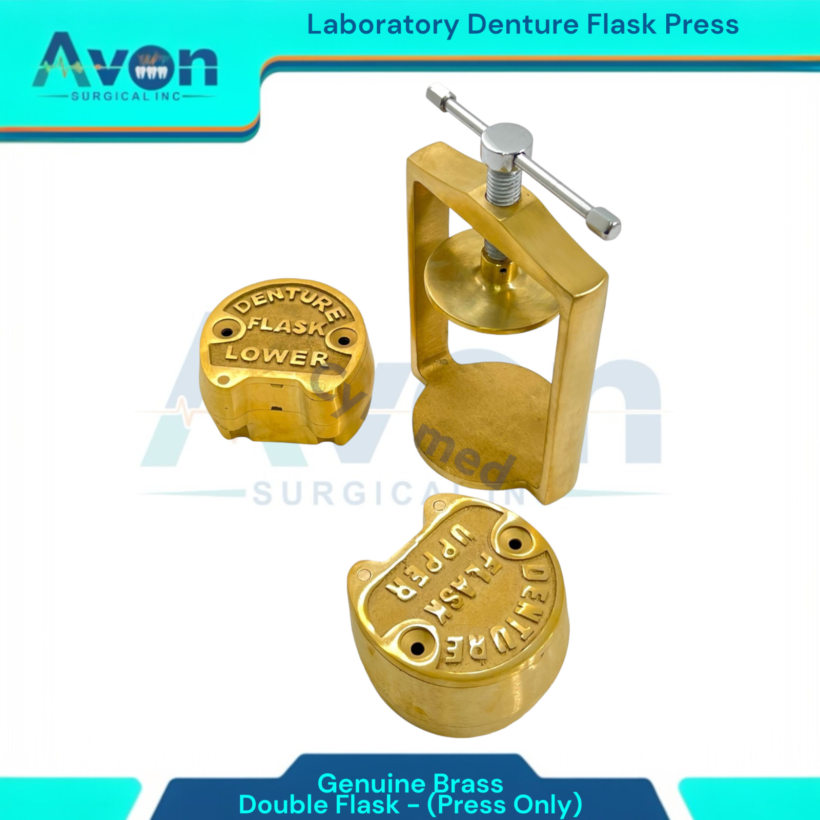 Double Flask Denture Press Bronze Brass | Laboratory Denture Press