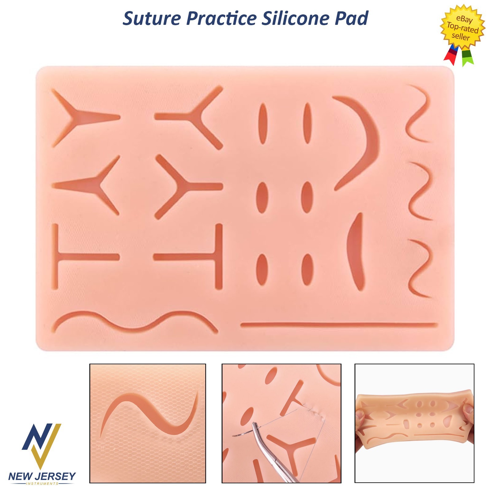 Medical Skin Suture Practice Silicone Pad Wound Simulated Surgical Training Kit
