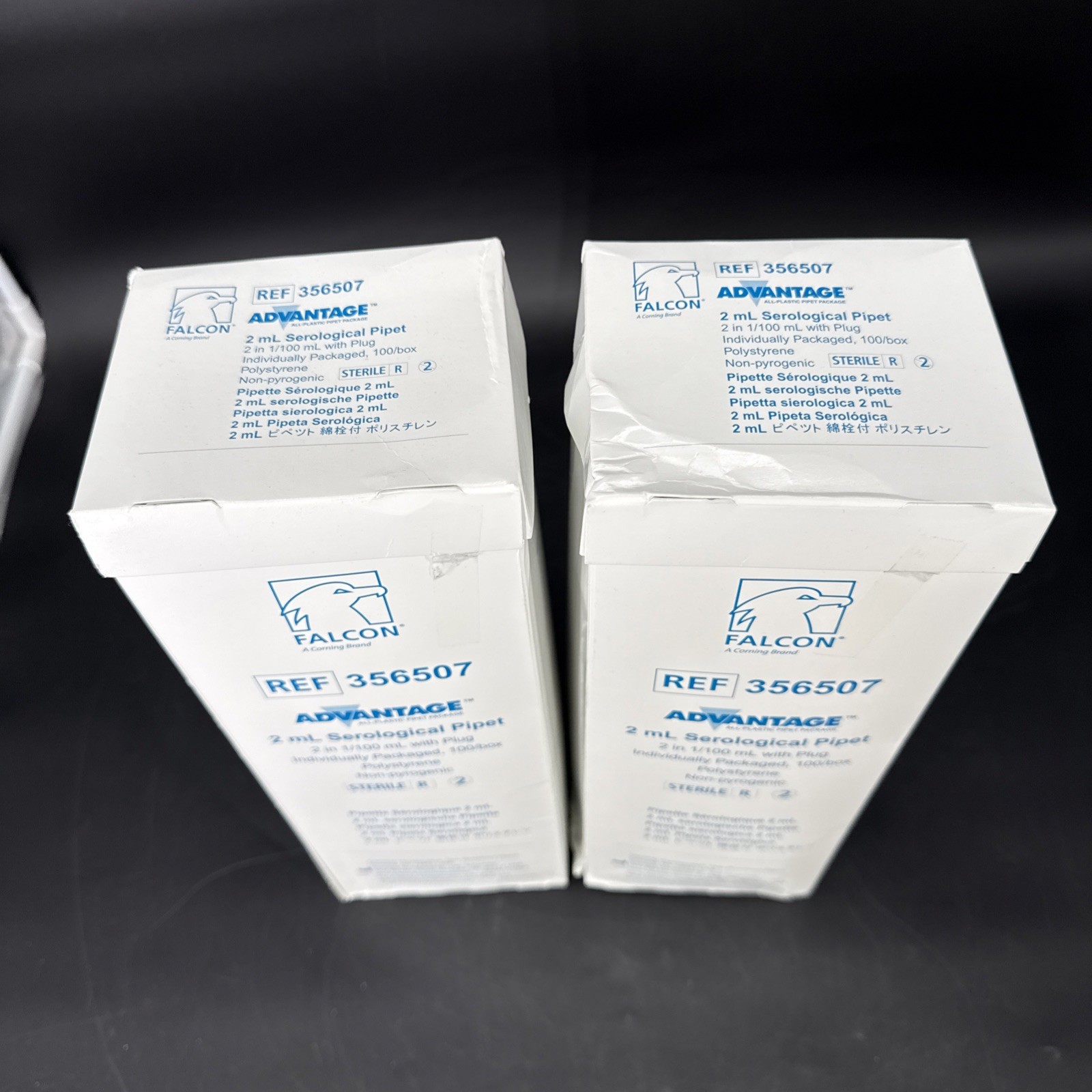 CORNING FALCON 2mL Serological Pipet ADVANTAGE PS 0.01 Inc Plug 356507 (200)
