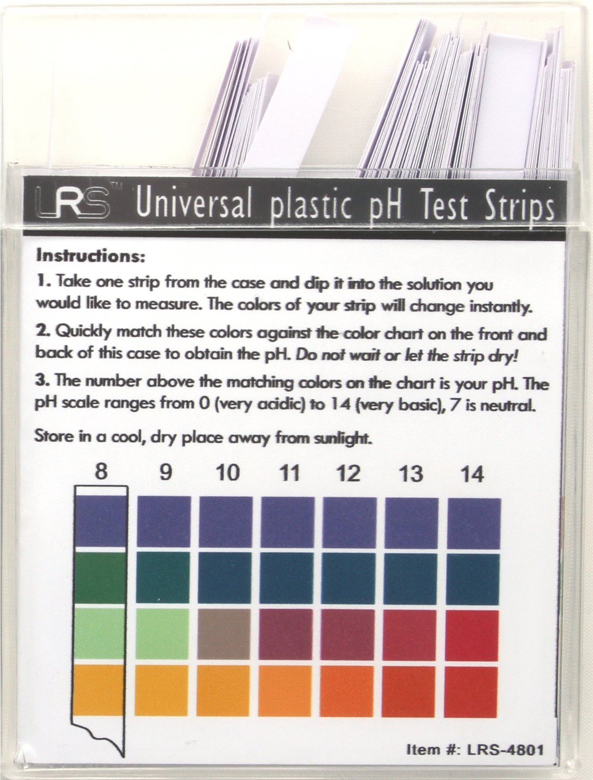 Plastic pH Test Strips, Universal Application (pH 100 Count (Pack of 1)