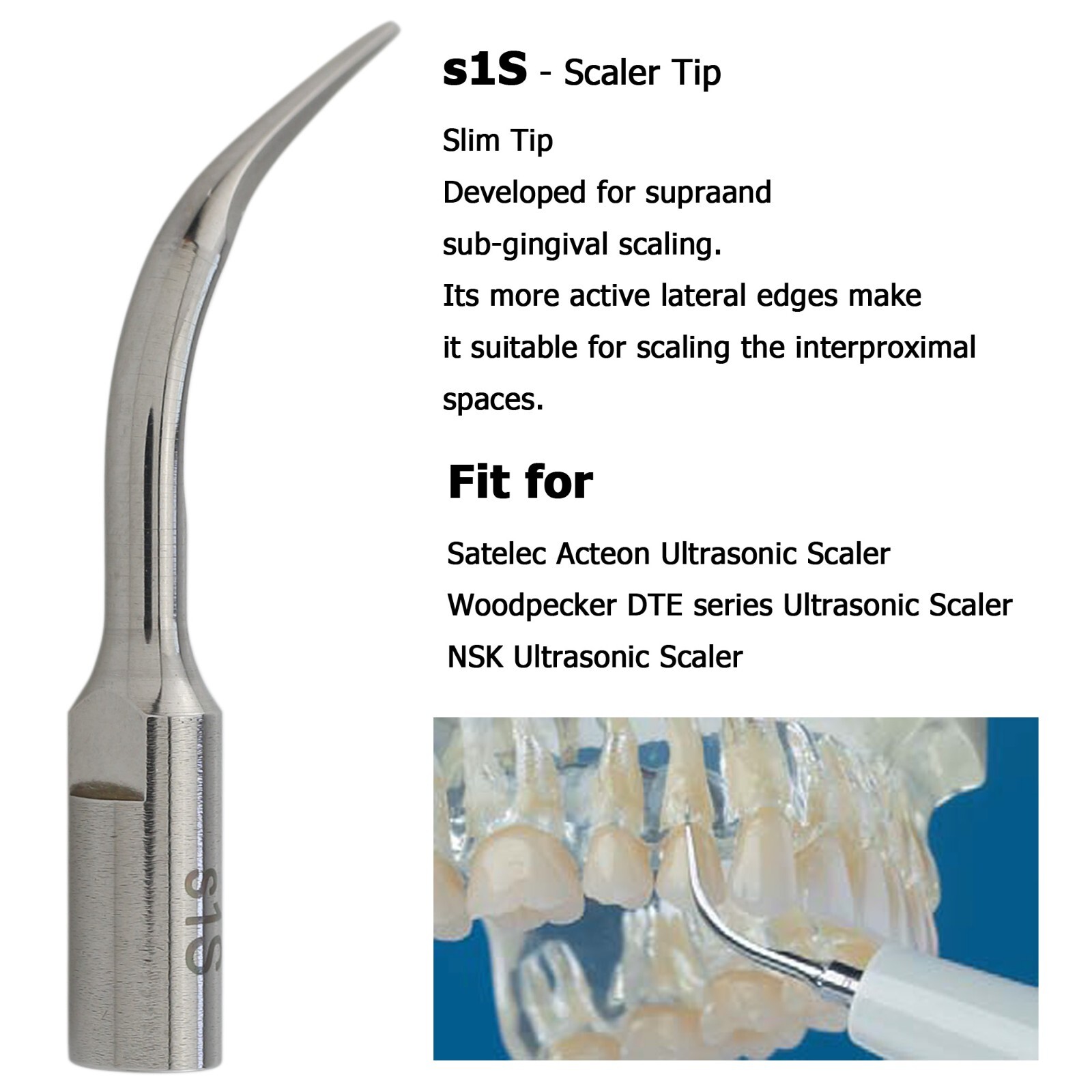 For Acteon Satelec Newtron Piezo Tips Dental Ultrasonic Scaler Tips H3 10Z 1S #1