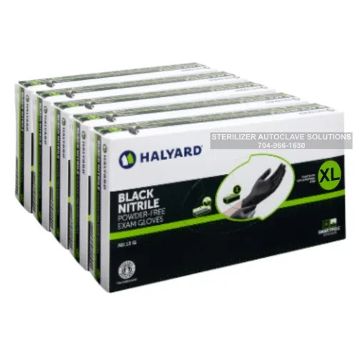 Halyard Black Nitrile Exam Gloves 49443 – 5 Boxes (500) X-LARGE