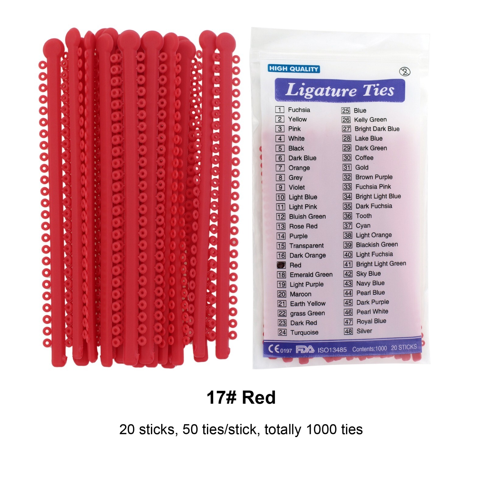1000PCS Dental Orthodontic Ligature Ties Braces Elastic Rubber Bands Multi-Color