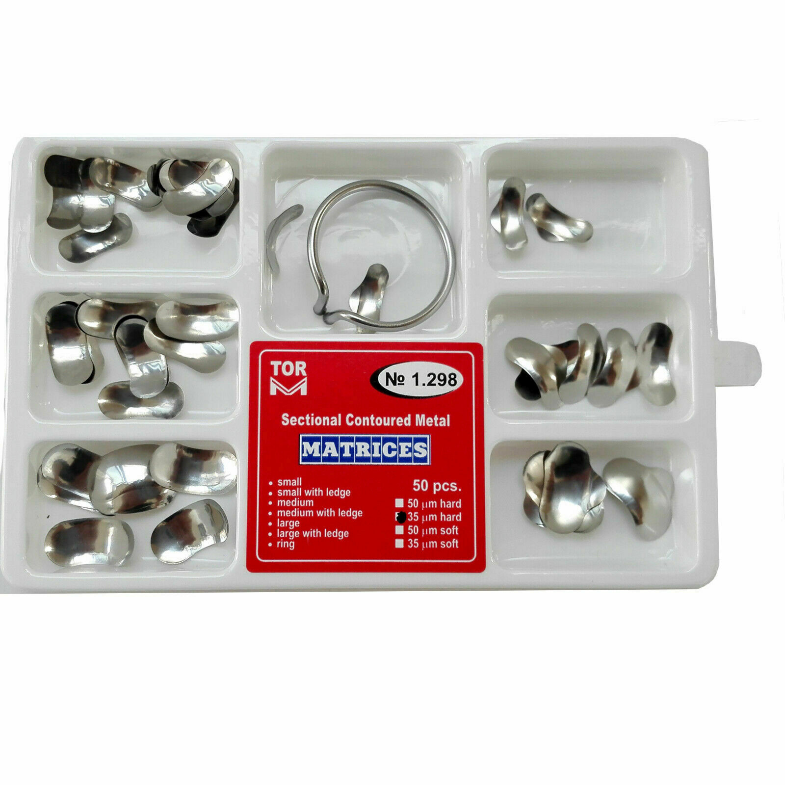 Dental Pro Metal Matrix Bands Sectional Contoured Refill Matrices Ring 35μm/Hard
