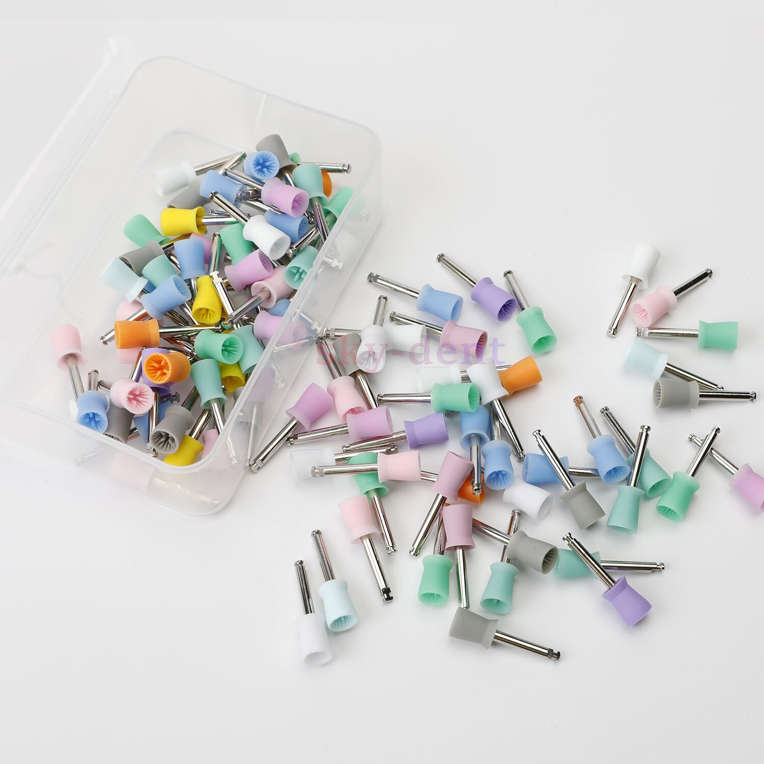 Dental Nylon Bristle Rubber Latch Flat Prophy Cups Polishing Brushes Prophylaxis