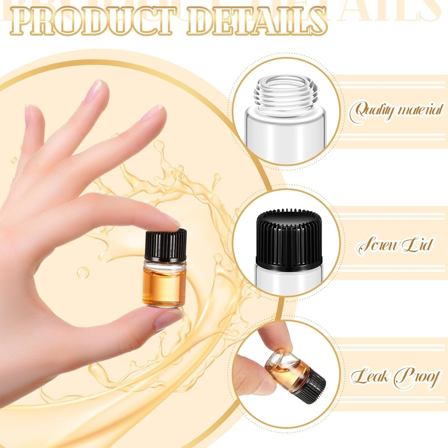 2ml Clear Small Glass Vials 100pcs with Screw Caps(100pcs) 100pcs,